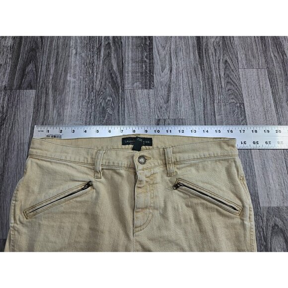 Lauren Ralph Lauren Jeans Womens 8 Beige Straight Leg Zip Pocket Classic Pants - Picture 7 of 11